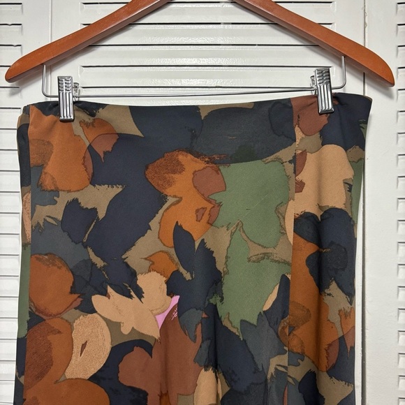 Time and Tru Y2K Midi Slip Skirt Women's Painted Floral Print Cotton Size M - Picture 3 of 6